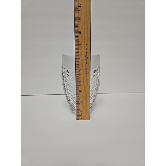 Vintage Mikasa Crystal Frosted Top Clear Swirl Vase Germany 24% Lead Crystal - Picture 6 of 8